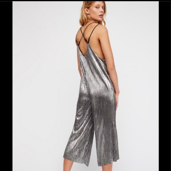 silver lame jumpsuit